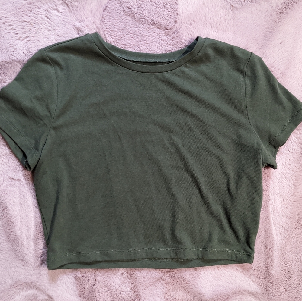 Olive Green Crop Top
